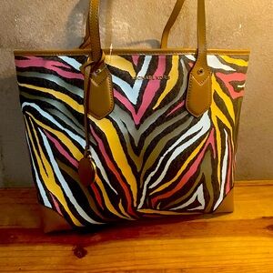 Michael Kors Zebra multicolored Tote with matching Wallet